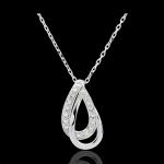 Collier or blanc 9 carats Glamour - 17 diamants