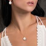 Pendentifs en or gris plomb en or à perles 18 carats baroques & rococo pour femme 