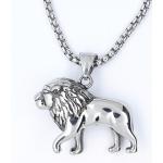 Pendentifs lion gris acier en acier à motif lions 