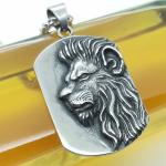 Pendentifs lion gris acier en acier à motif lions 