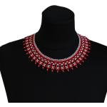 Colliers rouges en dentelle à perles de perles fait main pour femme 