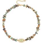 Ras-de-cou turquoise en or à perles 18 carats personnalisés style ethnique 
