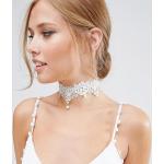 Colliers en dentelle à perles en dentelle look fashion pour femme 