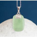Pendentifs de fête d'anniversaire vert jade en argent en jade personnalisés pour femme 