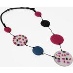 Colliers rose fushia en résine à perles de perles pour femme 