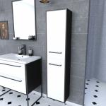Colonnes de salle de bain Aurlane blanches laquées en aluminium 
