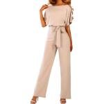Combi pantalons beiges nude Taille S look casual pour femme 