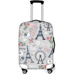 Housses blanches à fleurs en polyester de valise Tour Eiffel look fashion 