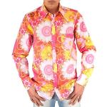 Chemises roses à motif fleurs imprimées Taille M look hippie pour homme 