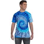 T-shirts bleus à motif tie-dye à motif fleurs Taille 4 XL look hippie pour homme 