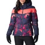 Vestes de ski Columbia roses imperméables avec jupe pare-neige look color block pour femme 