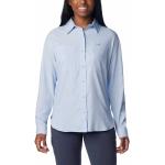 Chemises Columbia Silver Ridge bleues en polyester à manches longues à manches longues Taille L classiques pour femme 