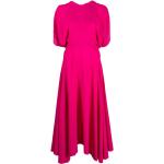 Robes en laine rose fushia mi-longues à manches courtes Taille XL pour femme en promo 