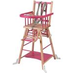 Chaises hautes en bois Combelle rose fushia en bois 