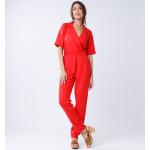Combi pantalons rouges en polyester Taille XXL pour femme en promo 