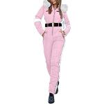 Combinaisons de ski roses imperméables coupe-vents Taille XL plus size look fashion pour femme 