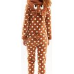 Pyjamas en polaires d'automne marron à pois en polaire Taille S look fashion pour femme 