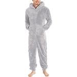 Pyjamas combinaisons gris en velours à motif ours Taille M plus size look Hip Hop pour homme 