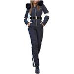 Vestes de ski noires en cuir synthétique imperméables à capuche sans manches Taille M plus size look fashion pour femme 