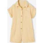 Combishorts Vertbaudet jaune pastel à effet froissé en coton à motif hiboux Taille 3 ans pour fille de la boutique en ligne Vertbaudet.fr 