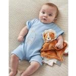 Pyjamas Noukies bleus en jersey à motif éléphants Taille 1 mois pour bébé en promo de la boutique en ligne Vertbaudet.fr 