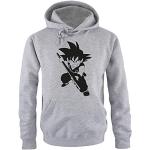 Sweats Comedy Shirts gris foncé à logo Dragon Ball Son Goku à capuche Taille L look fashion pour homme 