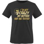 Comedy Shirts T-Shirt à Manches Courtes Big Bang Theory pour Hommes - I am Not Crazy Shirt - Noir-Or - X-Large