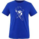 T-shirts Comedy Shirts bleus à logo à manches courtes Dragon Ball Son Goku à manches courtes Taille M look fashion pour homme 