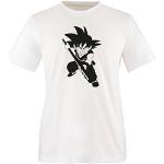 T-shirts Comedy Shirts blancs à logo à manches courtes Dragon Ball Son Goku à manches courtes Taille XL look fashion pour homme 
