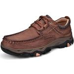 Chaussures de randonnée d'automne marron clair en cuir vegan légères Pointure 50,5 look fashion pour homme 