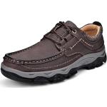 Chaussures de randonnée d'automne marron en cuir vegan légères Pointure 50,5 look fashion pour homme 