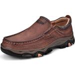 Chaussures de randonnée d'automne marron clair en cuir vegan légères Pointure 50,5 look fashion pour homme 