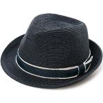 Chapeaux Fedora saison été bleus en paille 60 cm Taille XXL look fashion pour homme 