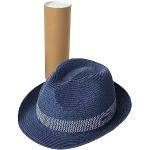 Chapeaux Fedora bleus en paille Taille M look fashion pour homme 