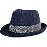 Chapeaux Fedora bleu marine en paille Taille XL look fashion pour homme 
