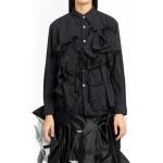 Chemises Comme des Garçons noires à effet froissé en polyester à volants classiques pour fille de la boutique en ligne Miinto.fr avec livraison gratuite 
