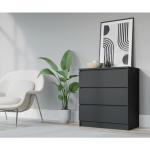 Commodes 3 tiroirs noires scandinaves 