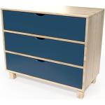 Commodes ABC Meubles bleu canard en pin finis vernis made in France 