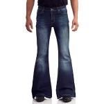 Jeans évasés bleues foncé en denim W40 look hippie pour homme 