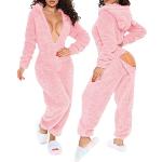 Pyjamas en polaires roses en polyester Taille S look sexy pour femme 