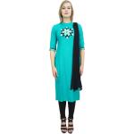 Salwars turquoise imprimé Indien en lycra Taille M style ethnique pour femme 