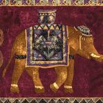 Papiers peints marron à motif éléphants style campagne 