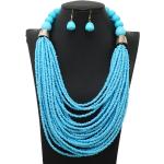 Colliers multicolores en verre à perles de perles look fashion pour femme 