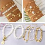 Bracelets de perles en métal à perles fait main style bohème pour femme 