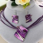 Parures de bijoux violettes en émail look fashion pour femme 