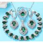 Bracelets en argent de mariée vert d'eau en cristal look fashion pour femme 