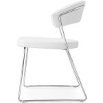 CONNUBIA set de 2 chaises NEW YORK CB/1022 (structure chrome, sige en cuir blanc optique - Mtal et cuir)