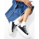 Baskets Converse noires en caoutchouc imprimées à lacets Pointure 36 look casual pour femme en promo 