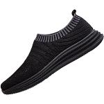 Chaussures de randonnée saison été noires à paillettes imperméables à élastiques Pointure 42 plus size look casual pour homme 