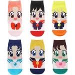 CoolChange Lot de Socquettes | 6 Paires de Chaussettes pour Fans de Sailor Moon